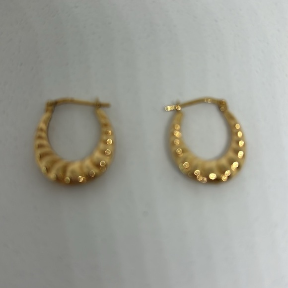 Sterling Silver Gold Plated Pave’ Earrings Lever Back Lightweight Reversible New - Picture 2 of 4